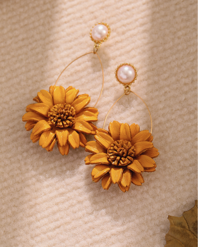 Sunflower Charm Earrings - Handmade