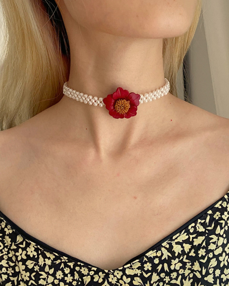 Ariel Pearl Choker - Handmade