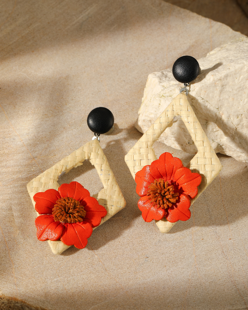 Exotic Bloom Earrings - Handmade