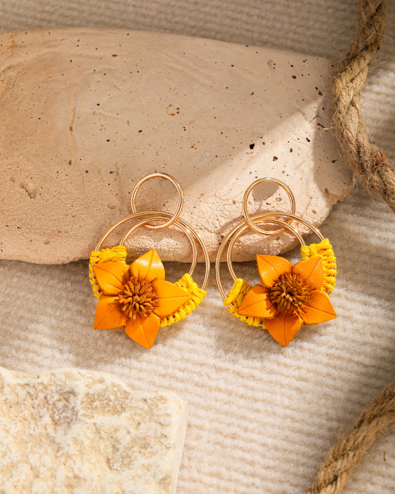 Star Flower Earrings  - Handmade