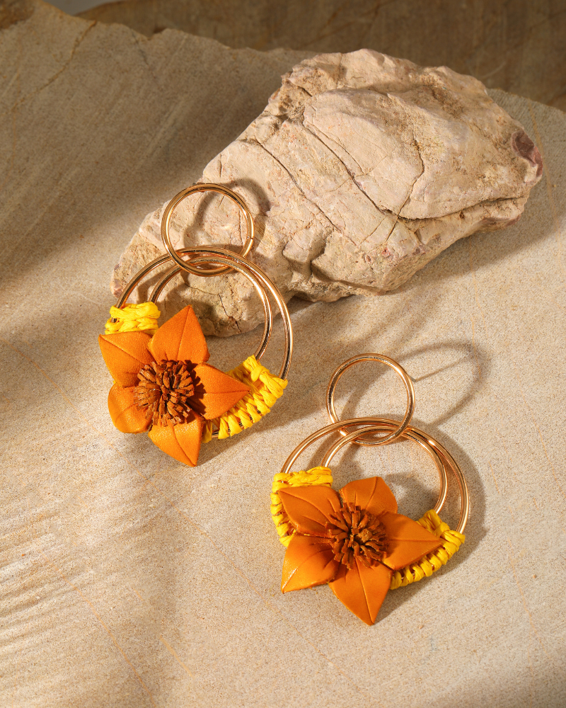 Star Flower Earrings  - Handmade