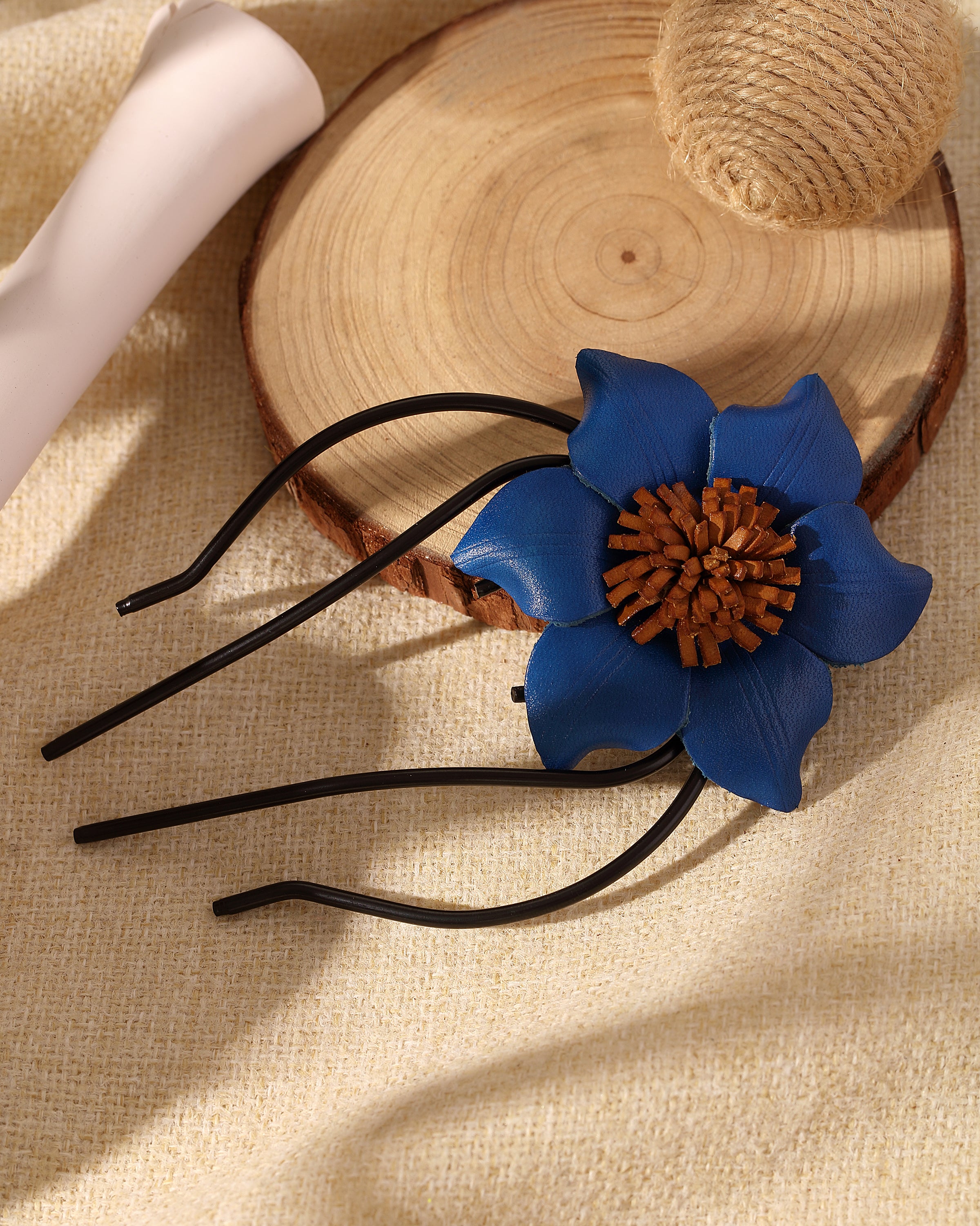 Pinwheel Blossom Hair Comb - Handmade