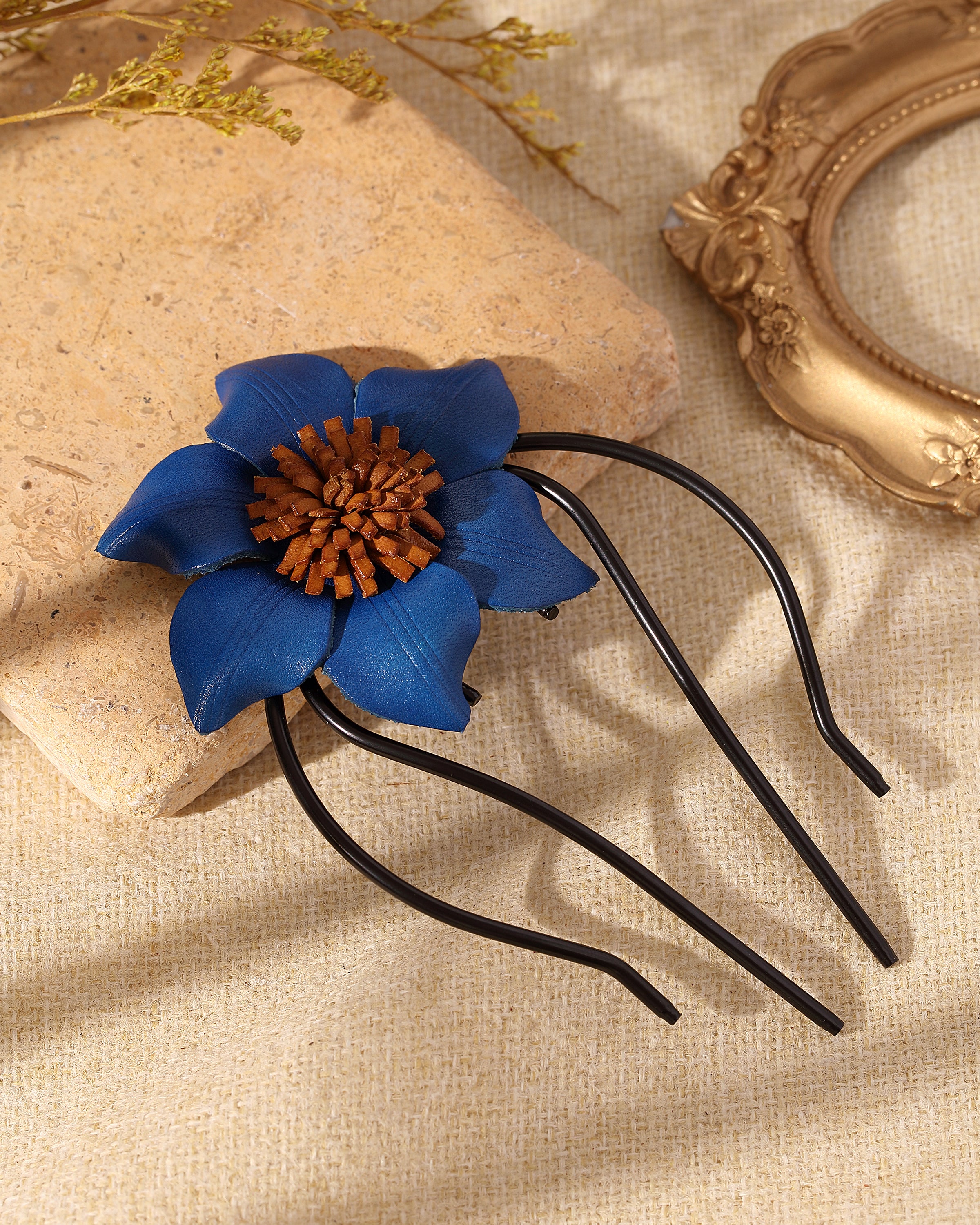 Pinwheel Blossom Hair Comb - Handmade